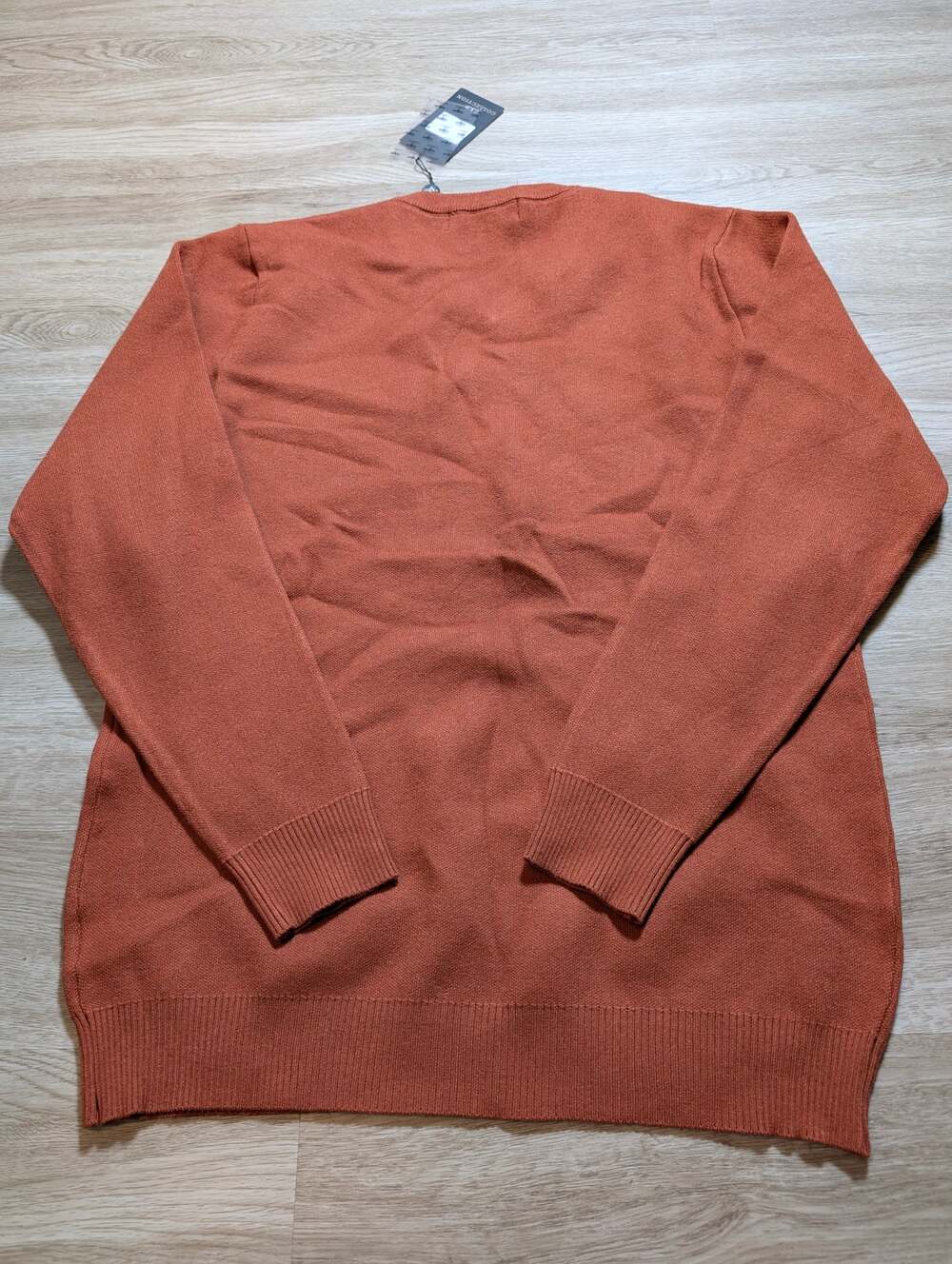 NWT V.I.P. Collection Mens Terracotta Size XXL V-Neck Knit Sweater Classic Cozy